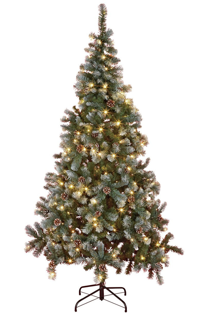 Habitat 7ft Pre lit Blue Oscar Pine Cone Christmas Tree - Green