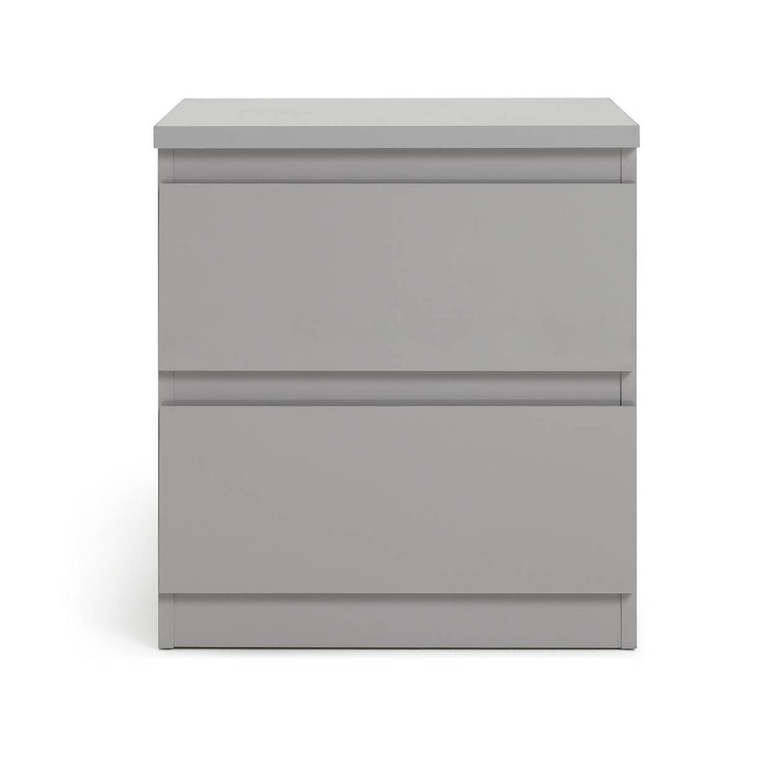 Home Jenson 2 Drawer Bedside Table - Grey Gloss