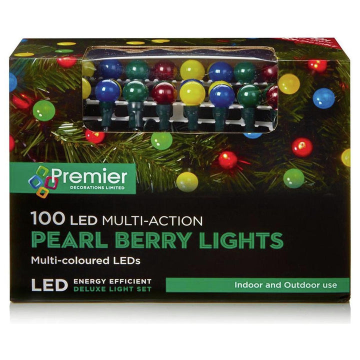 Premier Multi-Action 100 LED Pearl Christmas Lights - Multi-Coloured	