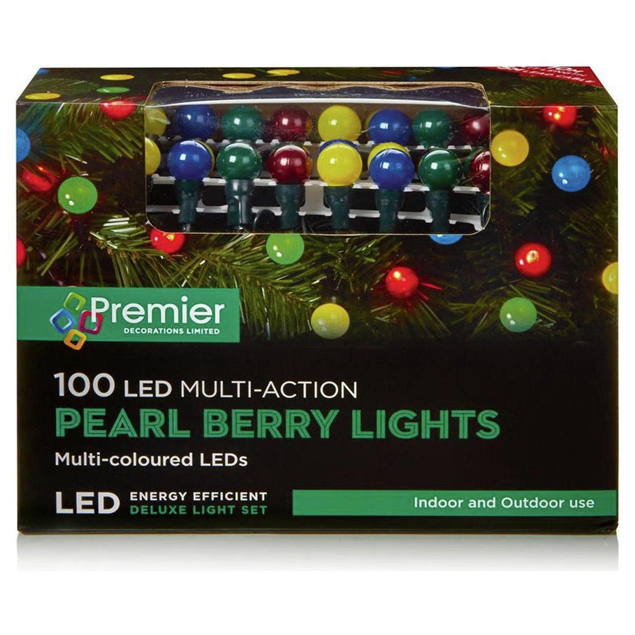 Premier Multi-Action 100 LED Pearl Christmas Lights - Multi-Coloured	