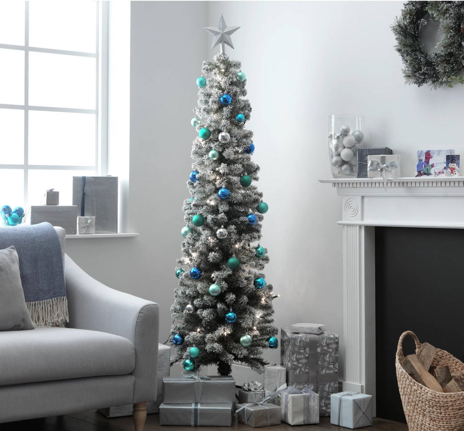 Habitat 6ft Snow Tipped Pencil Christmas Tree - Green