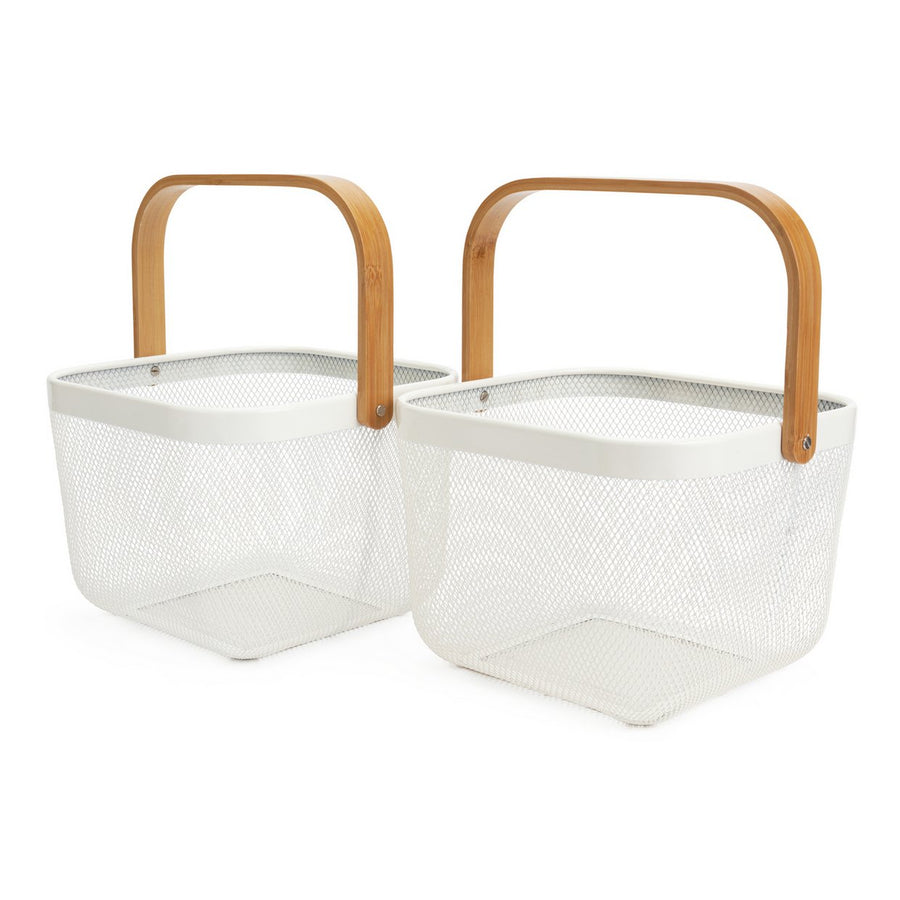 Habitat Small Pack of 2 Mesh Storage Basket - White