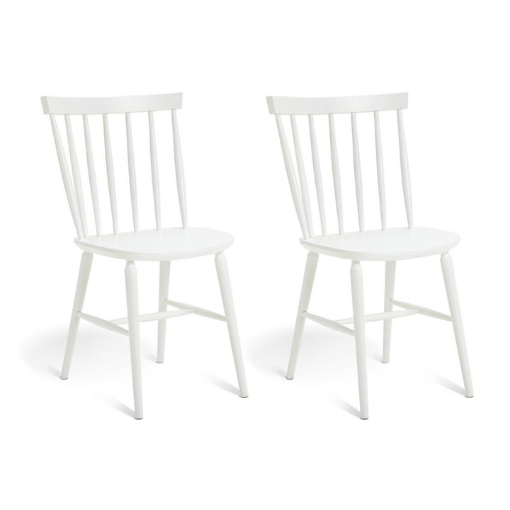 Habitat Talia Pair of Solid Wood Dining Chairs - White