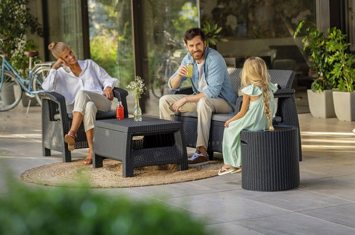 Keter 39L Cool Stool - Dark Grey