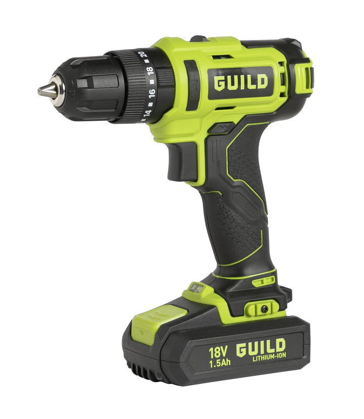 Guild 18V Cordless Impact Drill Driver with 100 Piece Accessory Kit - 2.0Ah