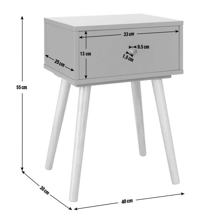 Habitat Otto 1 Drawer Bedside Table - Pink