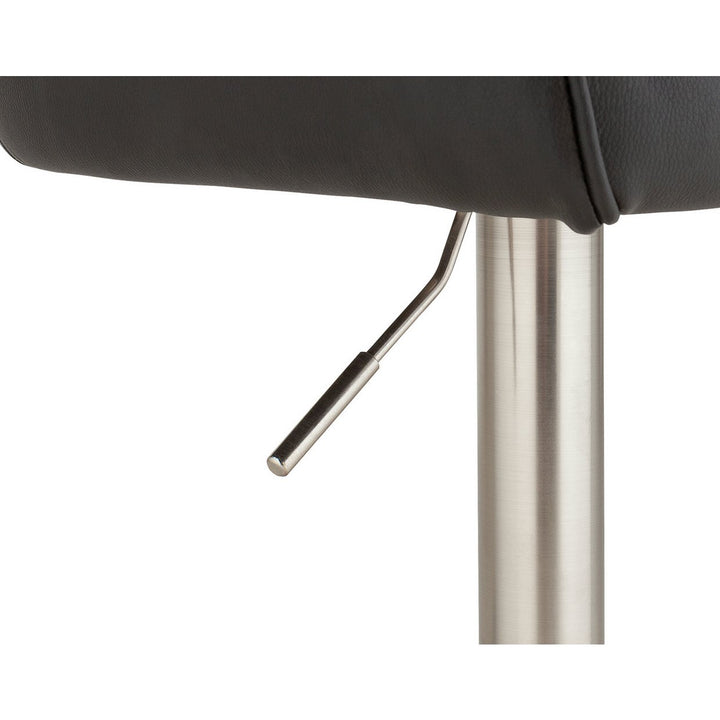 Home Ellington Quilted Faux Leather Bar Stool - Black