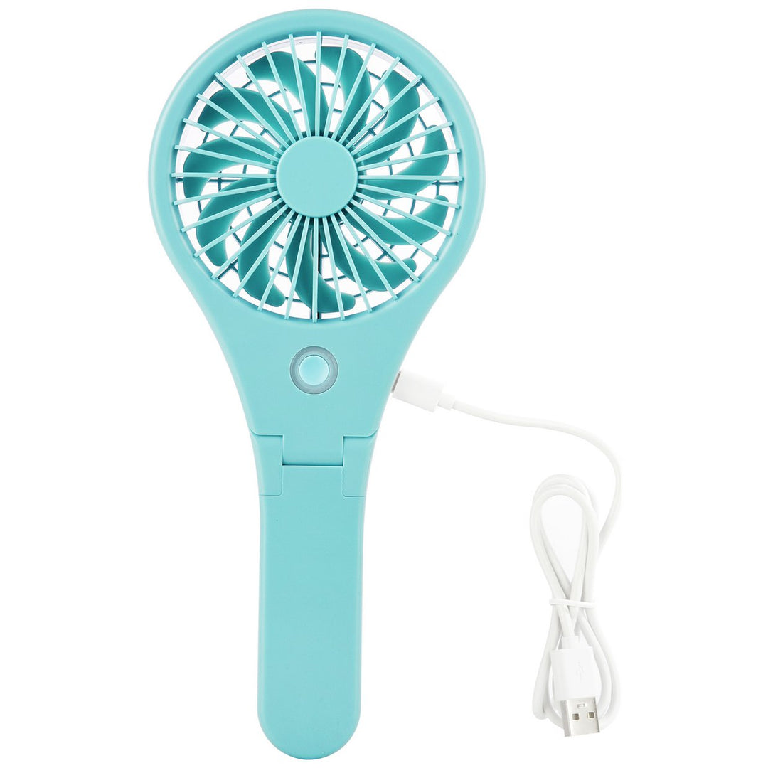 Bush Blue Handheld &amp; Foldable Rechargeable Desk Fan - 4 Inch