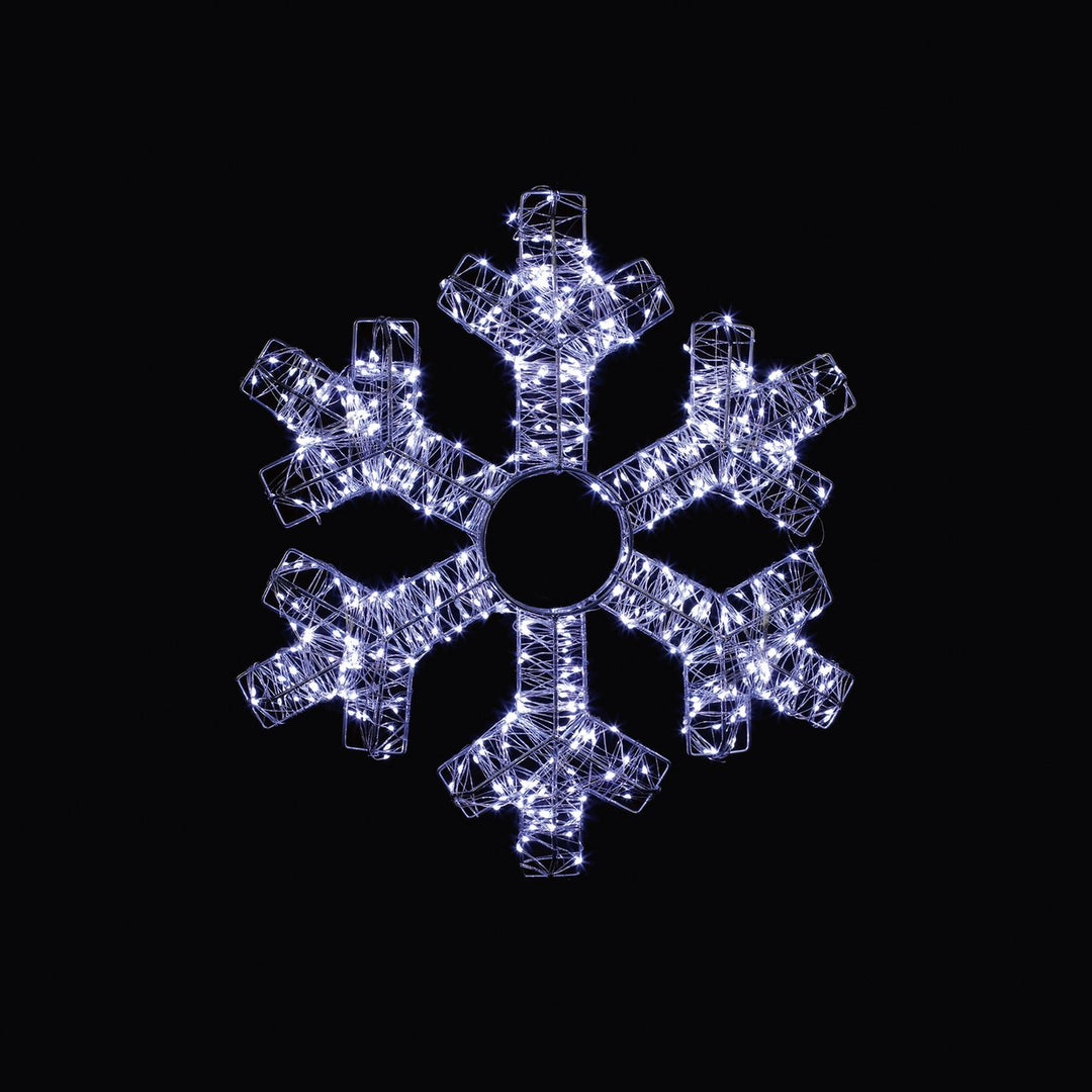 Premier Decorations 42cm Silver Snowflake with 600 White Twinkling LEDs