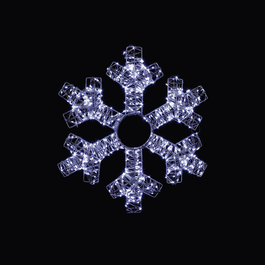 Premier Decorations 42cm Silver Snowflake with 600 White Twinkling LEDs