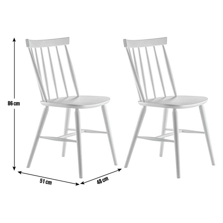 Habitat Talia Pair of Solid Wood Dining Chairs - Grey