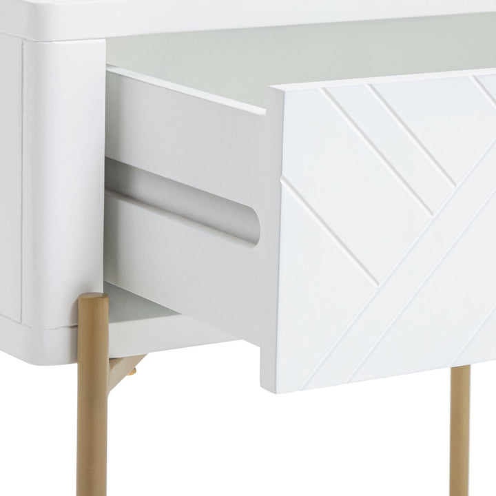 Habitat Barcelona 1 Drawer Bedside Table - White