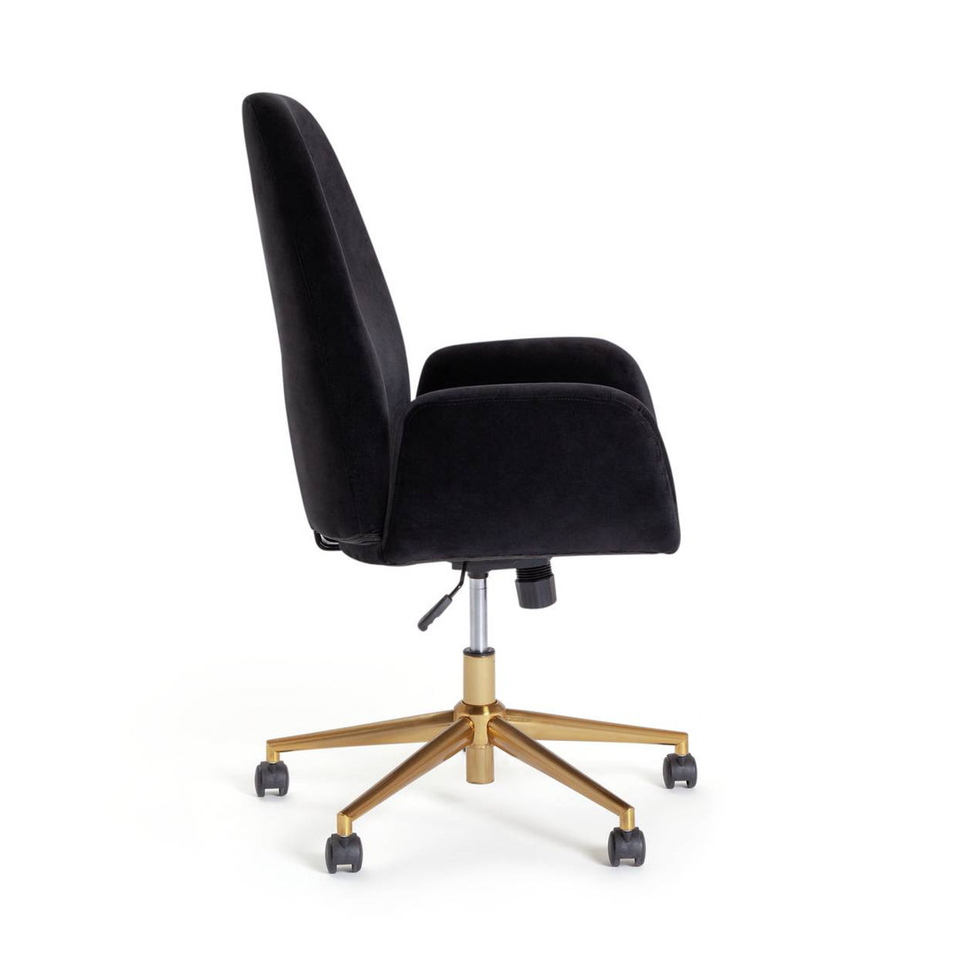 Habitat Clarice Velvet Office Chair - Black