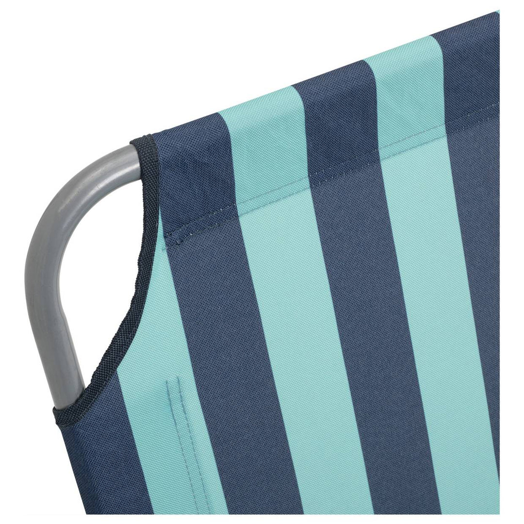 Habitat Bright Stripe Folding Metal Sun Lounger - Blue