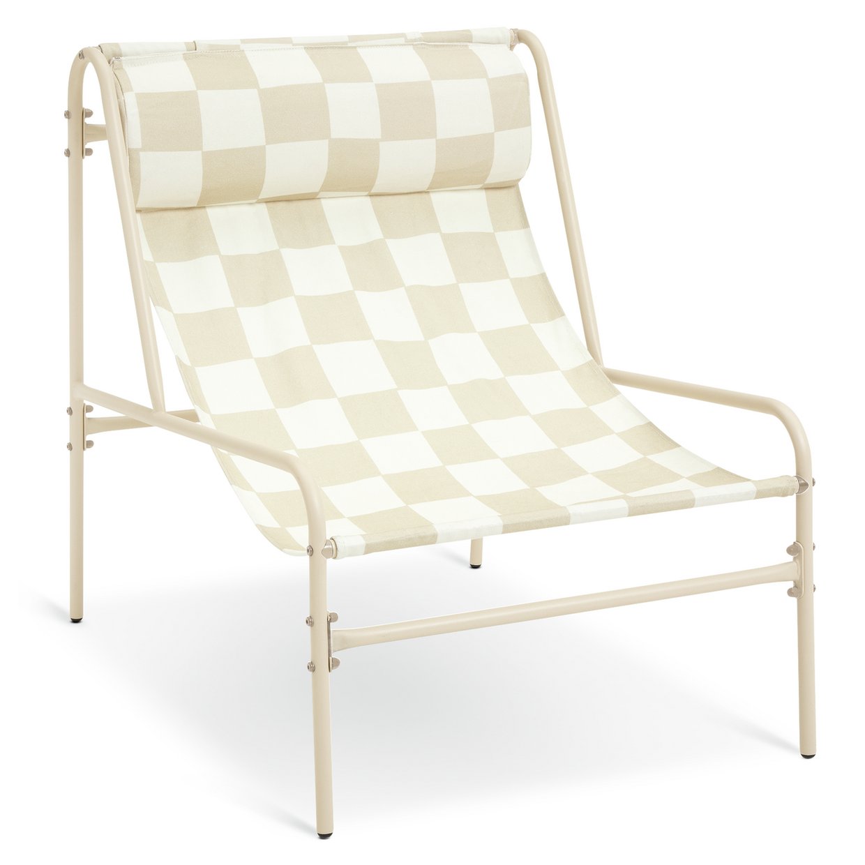 Habitat Teka Metal Garden Chair - Cream & White