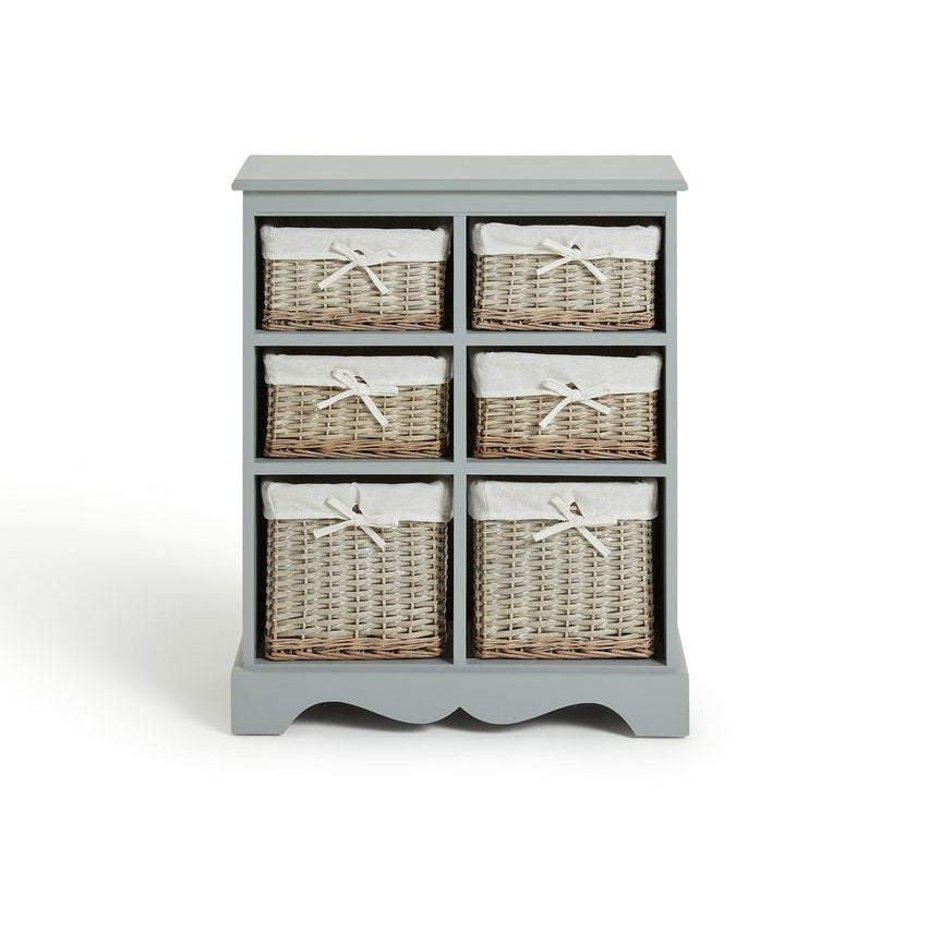 Home Malvern Hallway 6 Drawer Unit - Grey