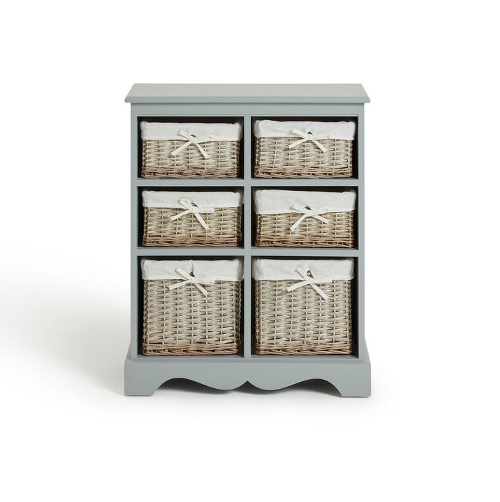Home Malvern Hallway 6 Drawer Unit - Grey