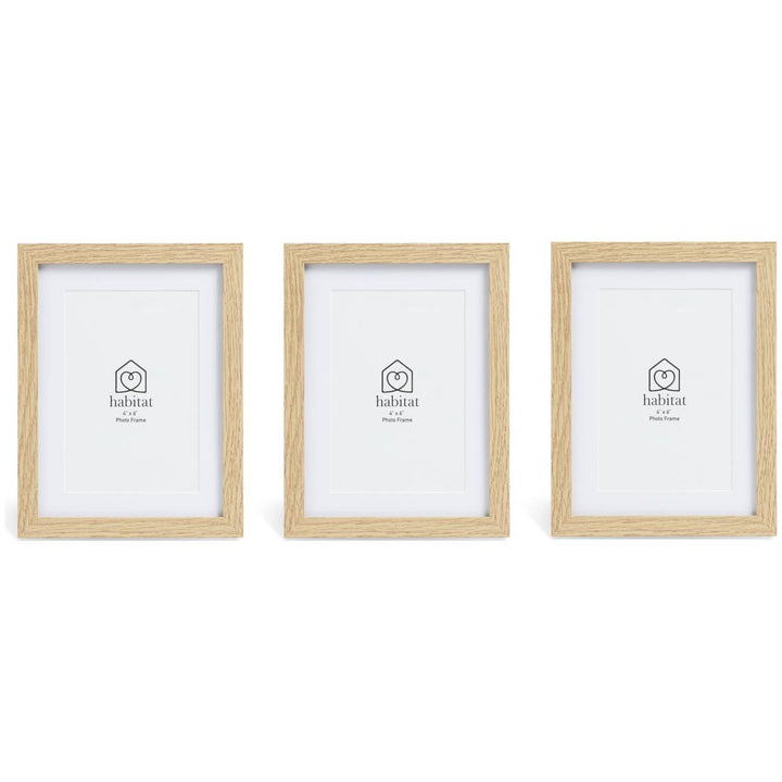 Habitat 3 Pack Oak Effect Wooden Picture Frames