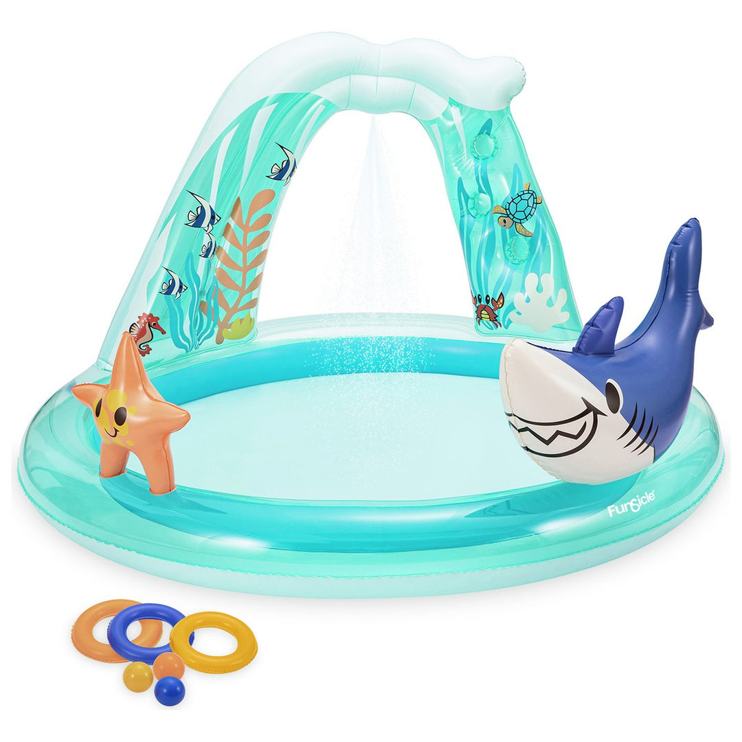 Funsicle 5.8ft Shark Play Centre Paddling Pool - 97L
