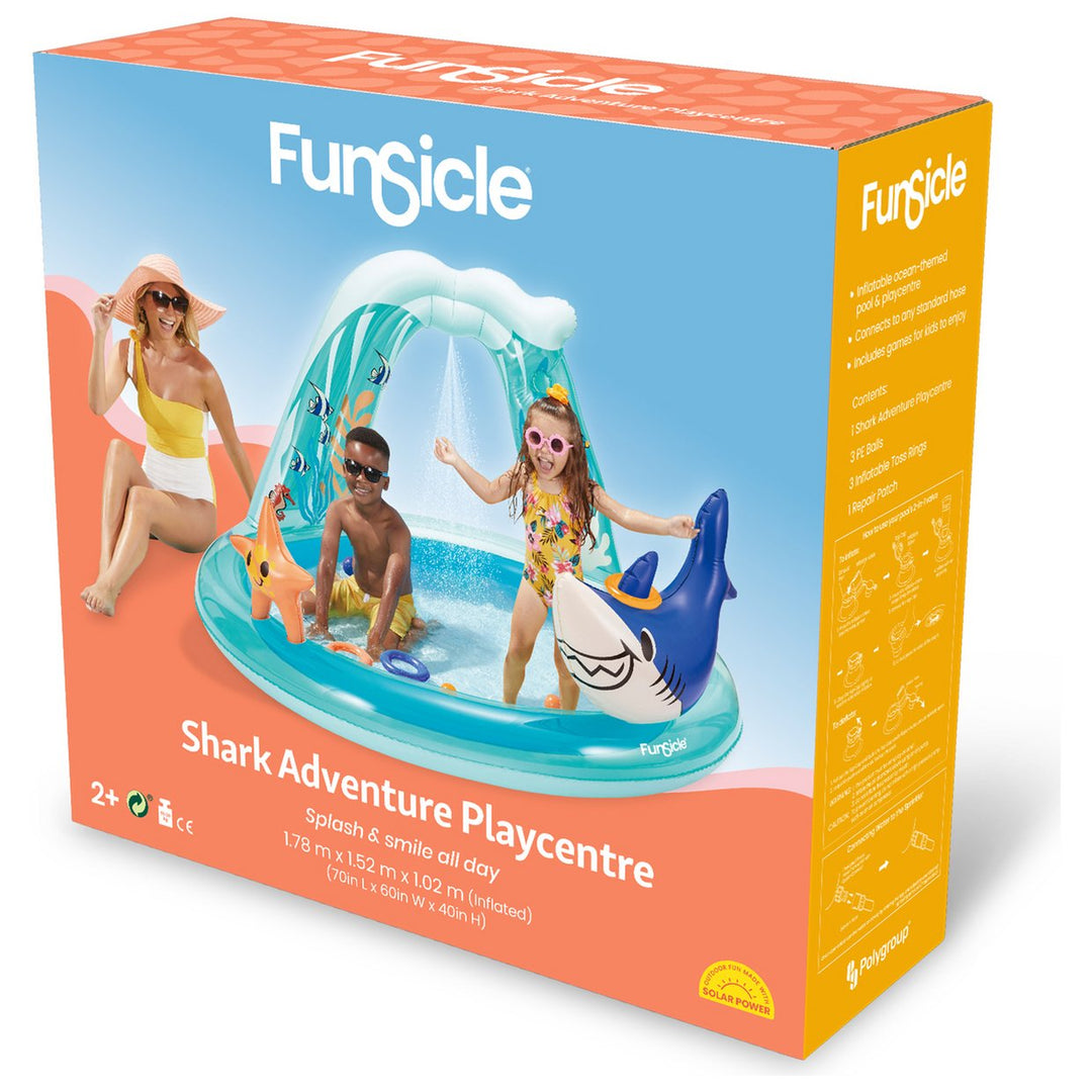 Funsicle 5.8ft Shark Play Centre Paddling Pool - 97L