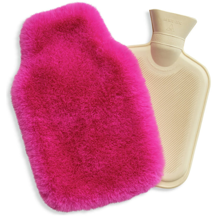 Habitat Neon Pink Fur Hot Water Bottle 1