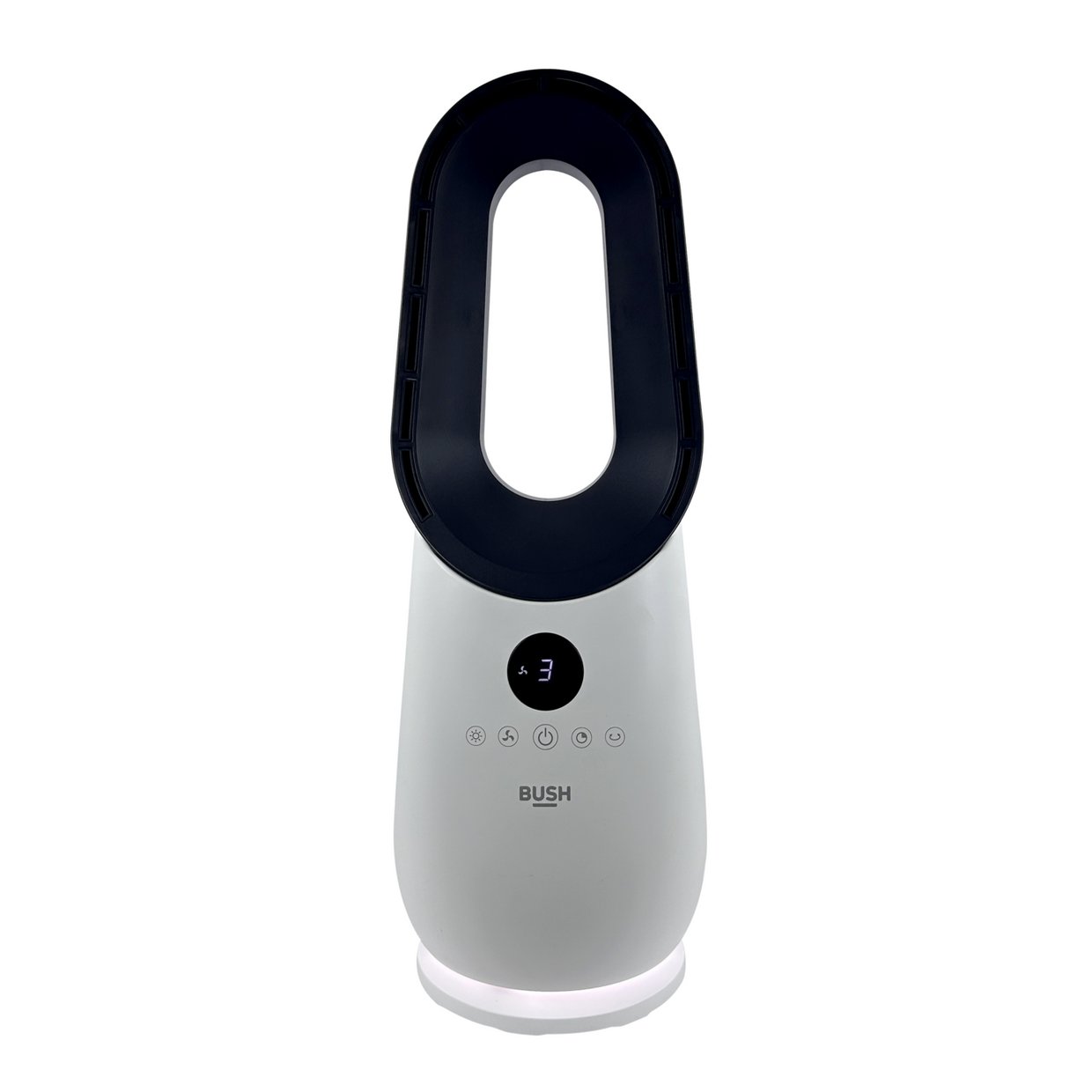 Bush Bladeless White and Black Desk Fan with Remote Control