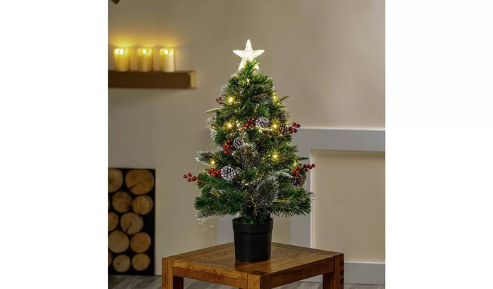 Premier Decorations 2ft Fibre Optic Christmas Tree