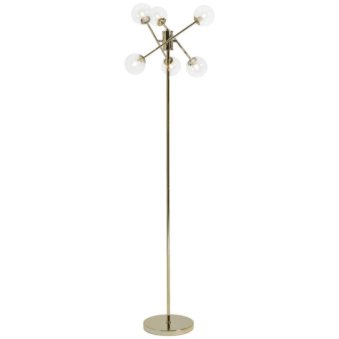 Habitat Glam 6 Light Glass Floor Lamp - Gold