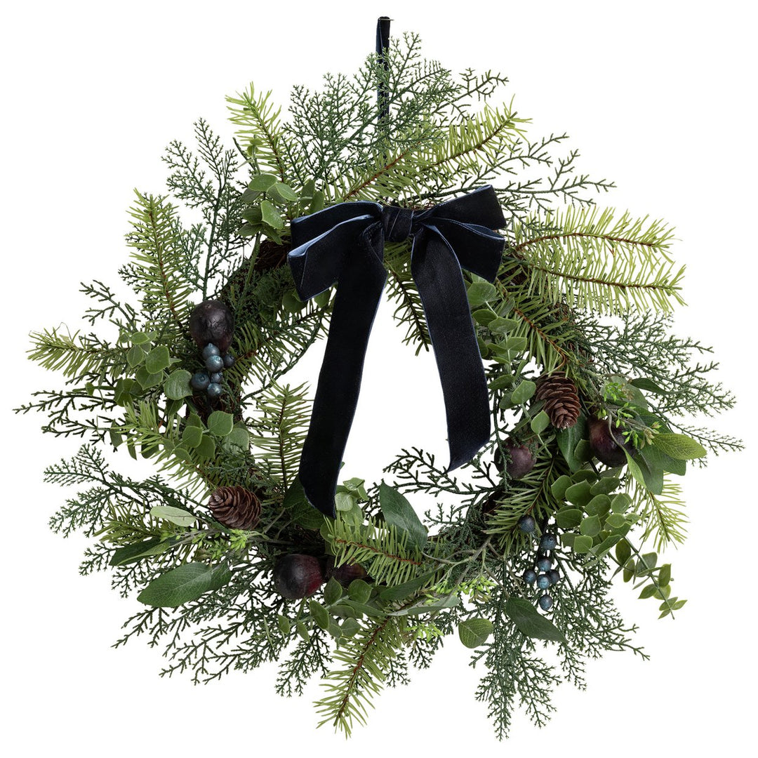Habitat Fig And Velvet Bow Christmas Wreath