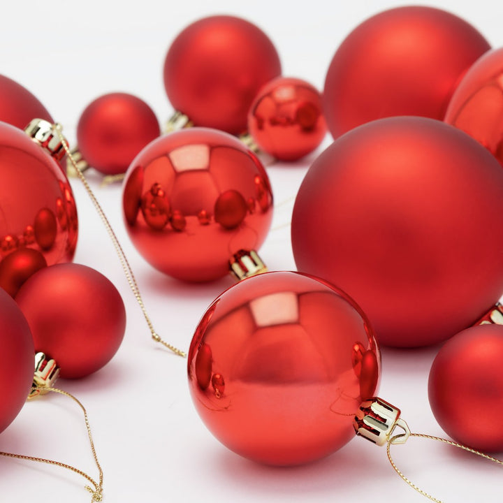 Home Pack of 49 Christmas Tree Baubles Decoration - Red