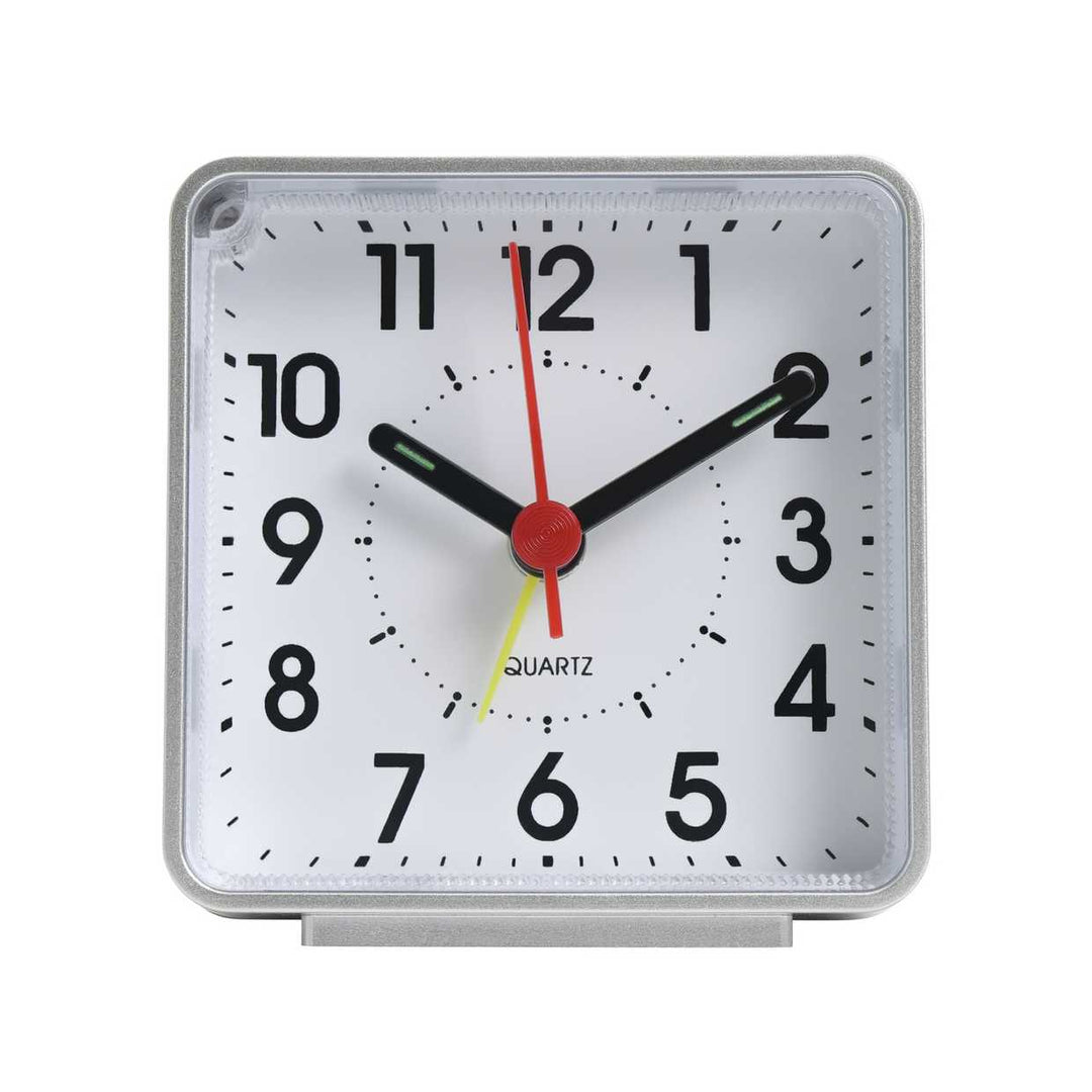 Habitat Square Analogue Alarm Clock - Silver