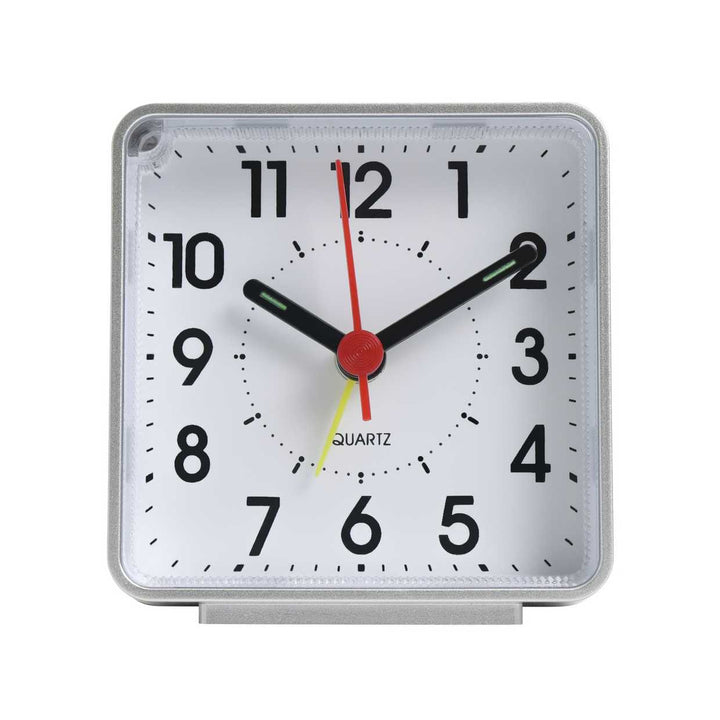 Habitat Square Analogue Alarm Clock - Silver