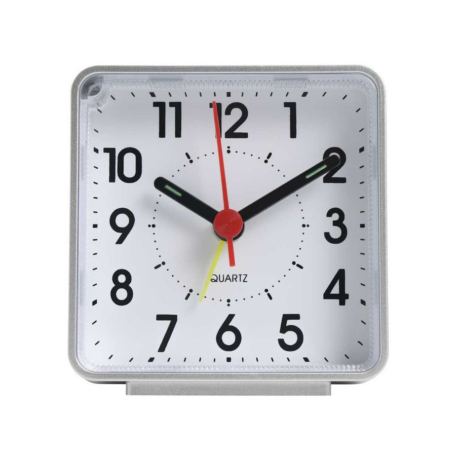 Habitat Square Analogue Alarm Clock - Silver