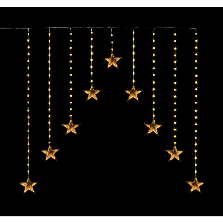 Premier Decorations Infinity Mirror String Star Curtain Lights 