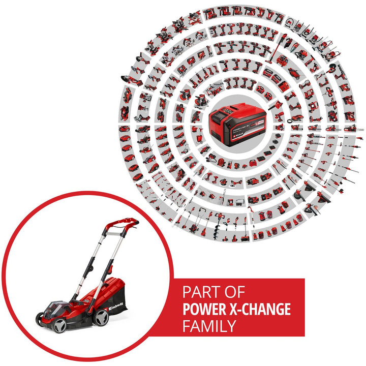 Einhell 36V 34cm Cordless Rotary Lawnmower Garden Push Mower