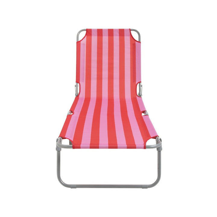 Habitat Folding Metal Sun Lounger - Pink & Red