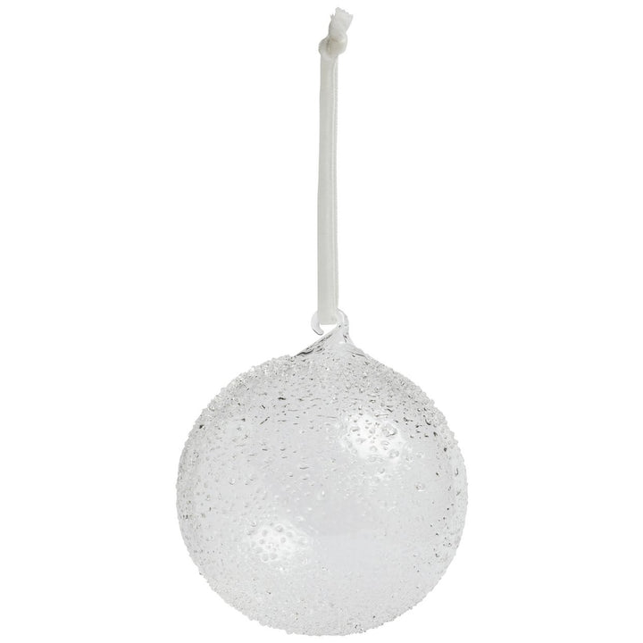 Habitat Pack Of 3 Glass Christmas Baubles - White 