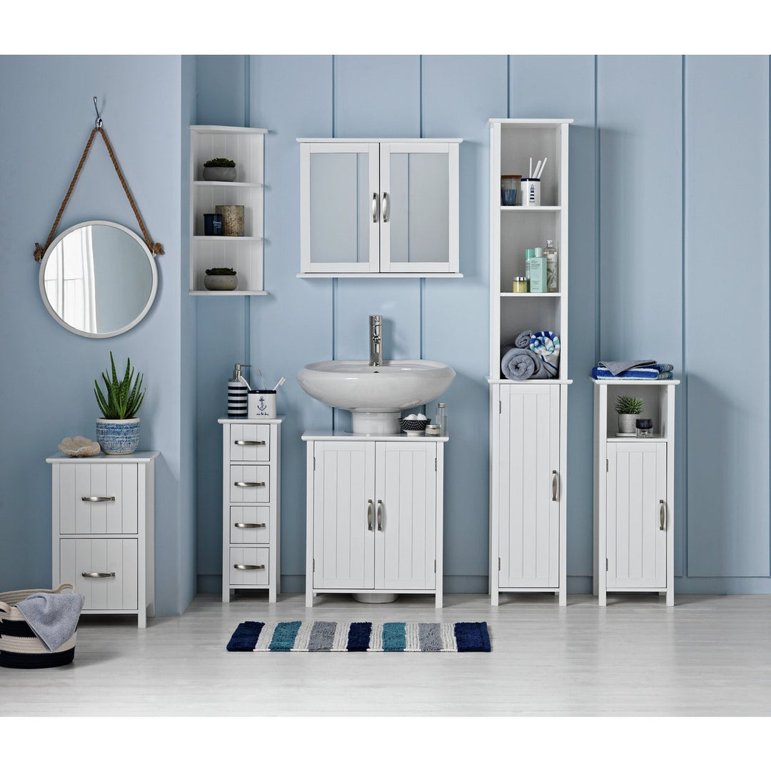 Home Tongue &amp; Groove Corner Shelves - White