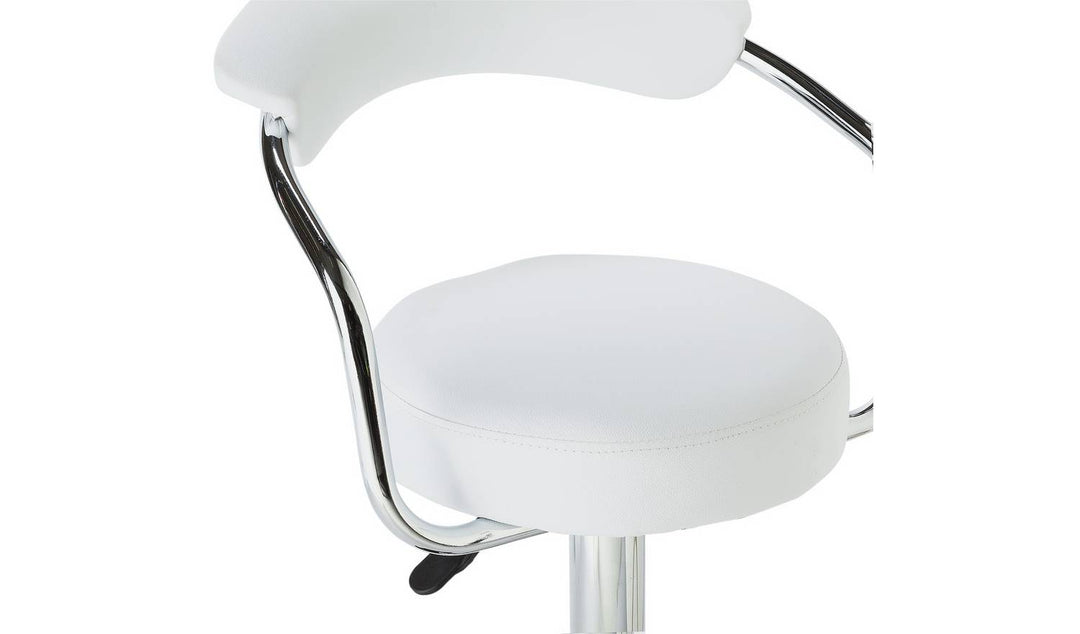 Home Executive Gas Lift Bar Stool - White