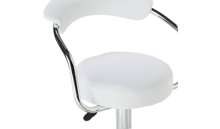 Home Executive Gas Lift Bar Stool - White