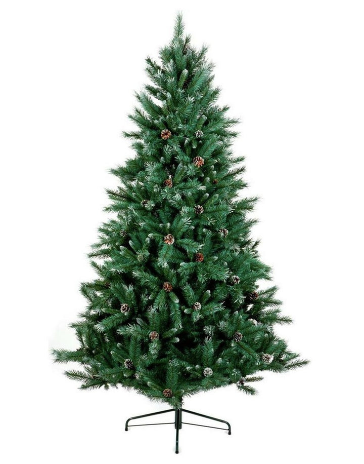 Premier Decorations 7ft Selwood Pine Christmas Tree With Cones - Green