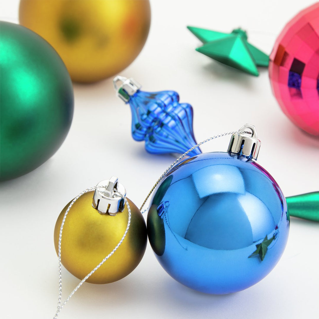 Habitat Pack of 49 Christmas Baubles - Multicoloured 