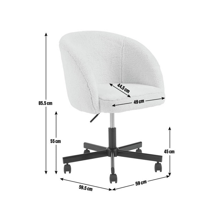 Habitat Sonny Fabric Office Chair - Black & White