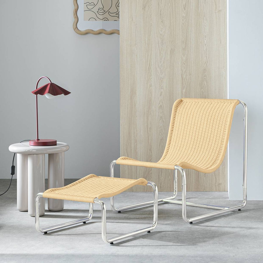 Habitat Ronan Chair & Footstool - Natural
