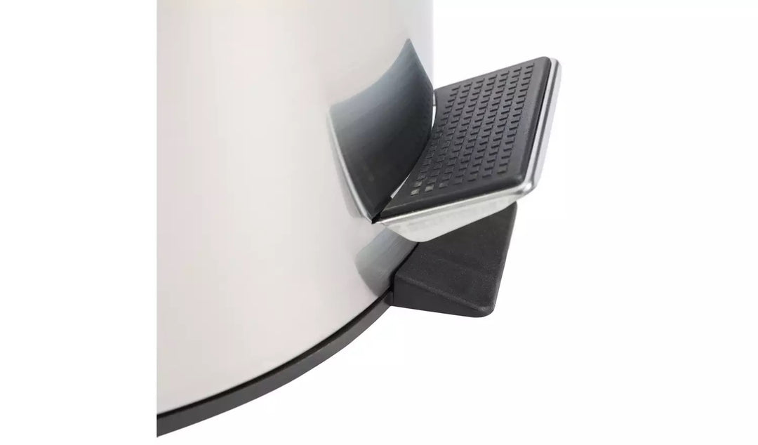 Habitat 12 Litre Round Pedal Bin - Silver