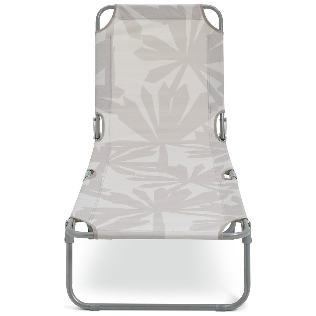 Habitat Folding Metal Sun Lounger - Light Grey