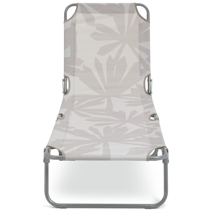 Habitat Folding Metal Sun Lounger - Light Grey
