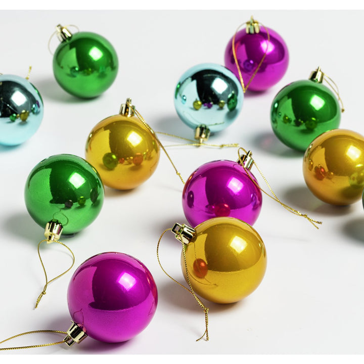 Habitat Pack of 24 Christmas Baubles Tree Decoration - Multicoloured