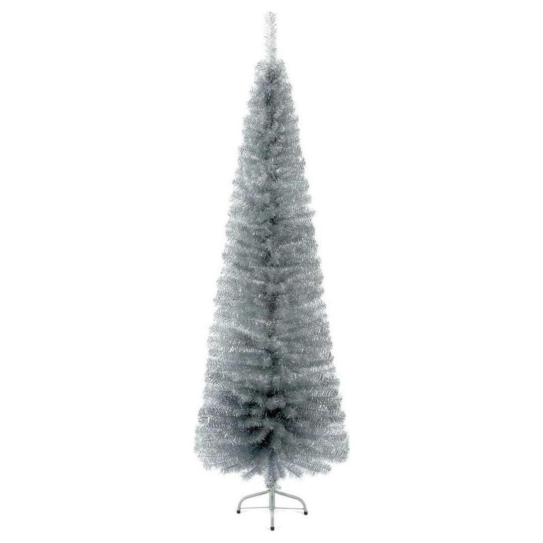 Premier Decorations 6ft Pencil Slim Pine Christmas Tree - Silver