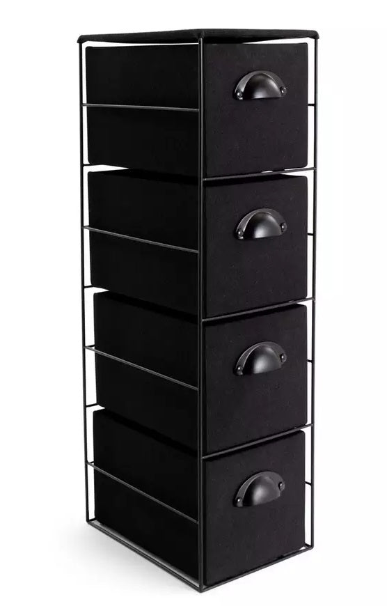 Habitat 4 Drawer Fabric Bathroom Storage Unit - Black